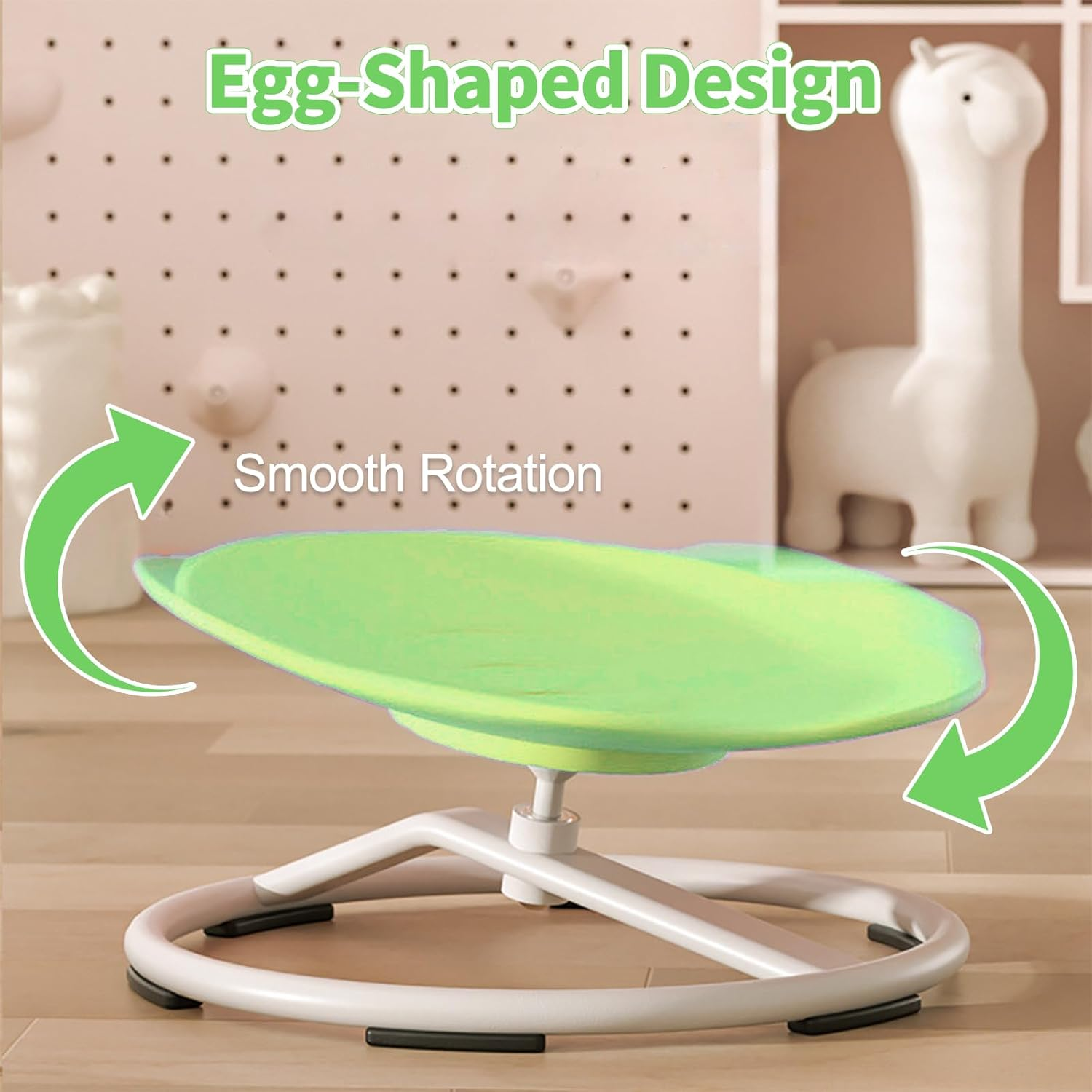 HOOMFIT Kids Spin Chair,Sensory Swivel Chair,Non Slip Balance Training Chairs,Kids Balance Toys for Body Coordination Training (Green) - Orange image number 4