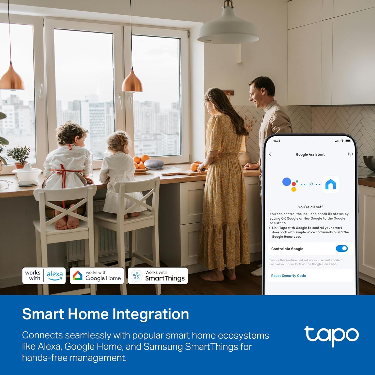Tp-Link Tapo Smart Door Lock, Deadbolt | Keyless Entry, Fingerprint Recognition, Touchscreen Keypad & In-App Monitoring with Scheduled Access | 1-Year Rechargeable Battery | BHMA Grade 2 | Tapo DL110 image number 5