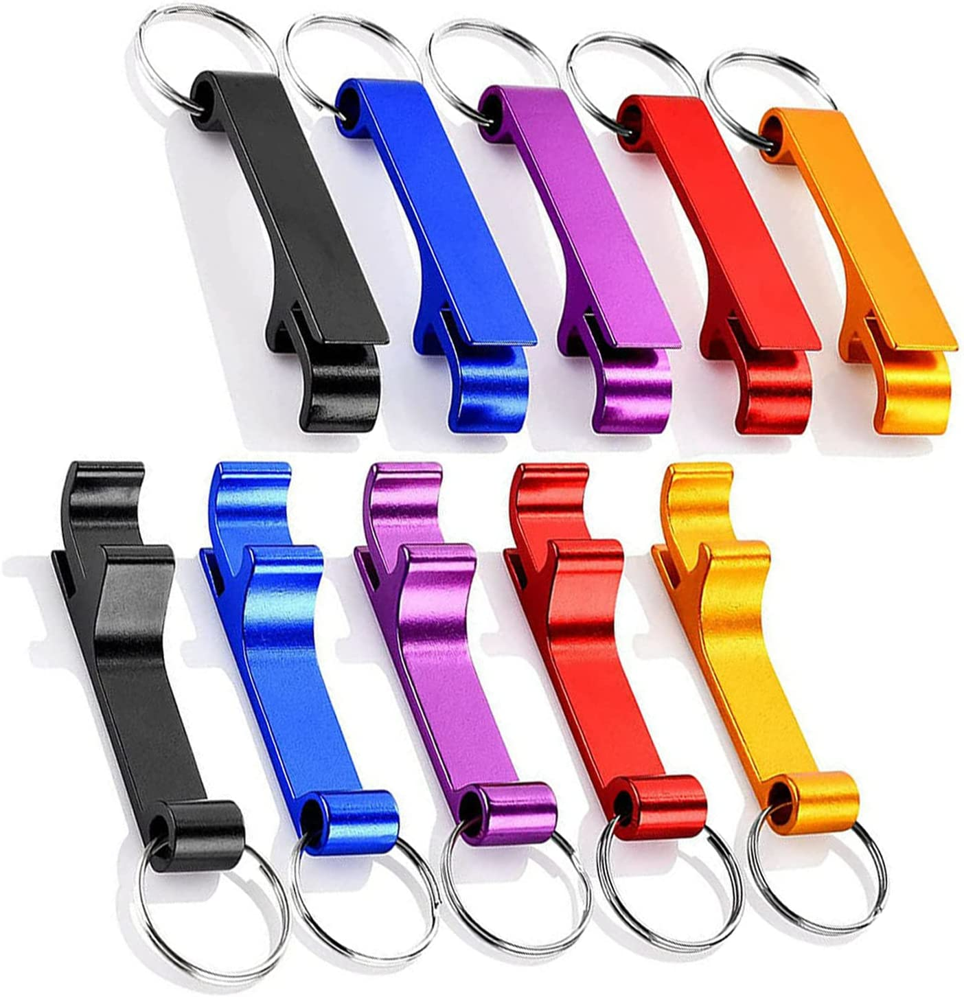 10Pcs Bottle Opener Keyring Metal Beer Bar Tool Keychain Gifts Random Colour image number 4