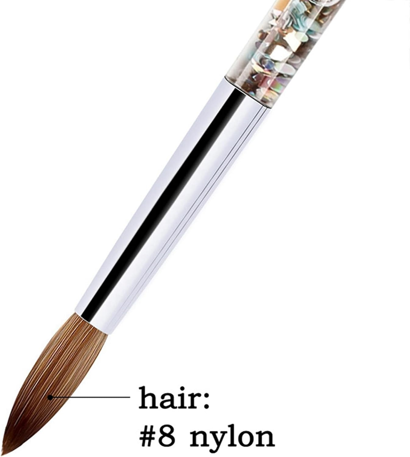 2Pc Kolinsky Sable Acrylic Nail Brush with Liquid Glitter for Nail Art Tool 10 image number 6