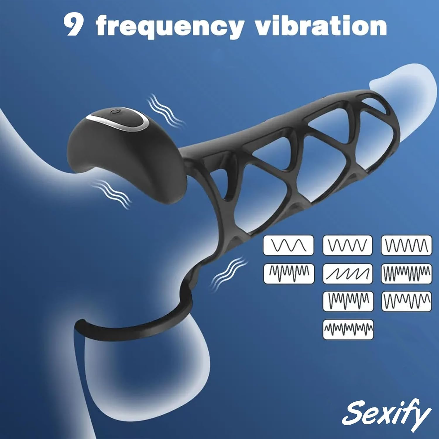 App Control Vibrating Cock Ring Penis Sleeve Delay Thick Flexible Erection Enhancing Enhancer with 9 Vibration Modes Male Stretchy Silicone Cock & Ball Rings Set Couples Last Longer & Harder Adult Mens Pleasure Women Sex Toy image number 4