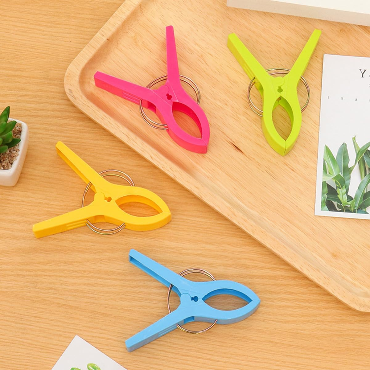 16 Pack Beach Towel Clips,Plastic Chair Clips Towel Holder Clothes Pins Clothes Pegs,For Beach Pool Chairs,Beach Accessories for Vacation,4 Bright Colors image number 1