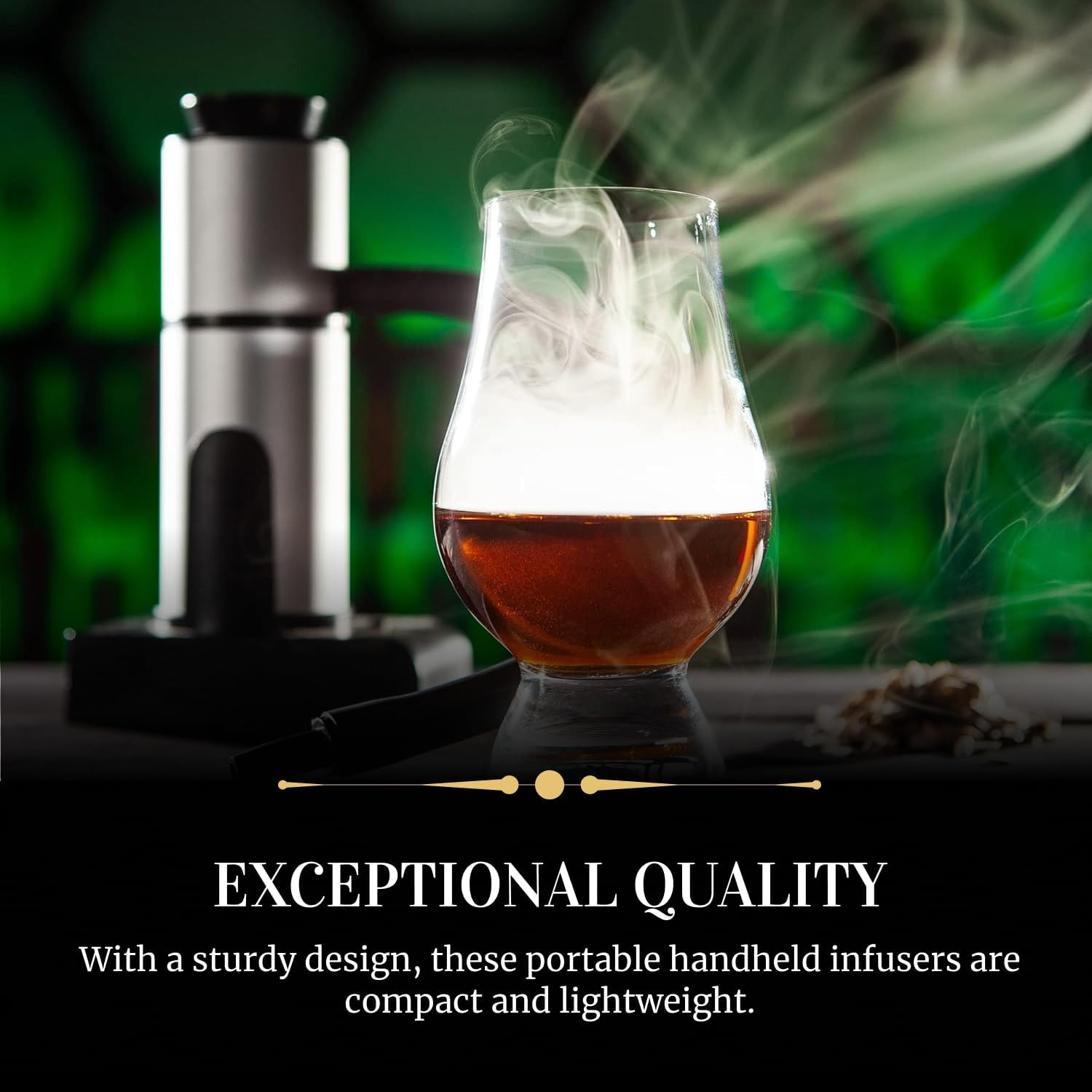 Sixpence Alchemy Cocktail and Food Smoke Infuser with Wood Chips - Portable Kitchen Smoking Gun - Indoor Smoker Kit for Drinks (Whiskey, Old Fashioned, Bourbon) and Food (Cheese, Meat, Fish) image number 4