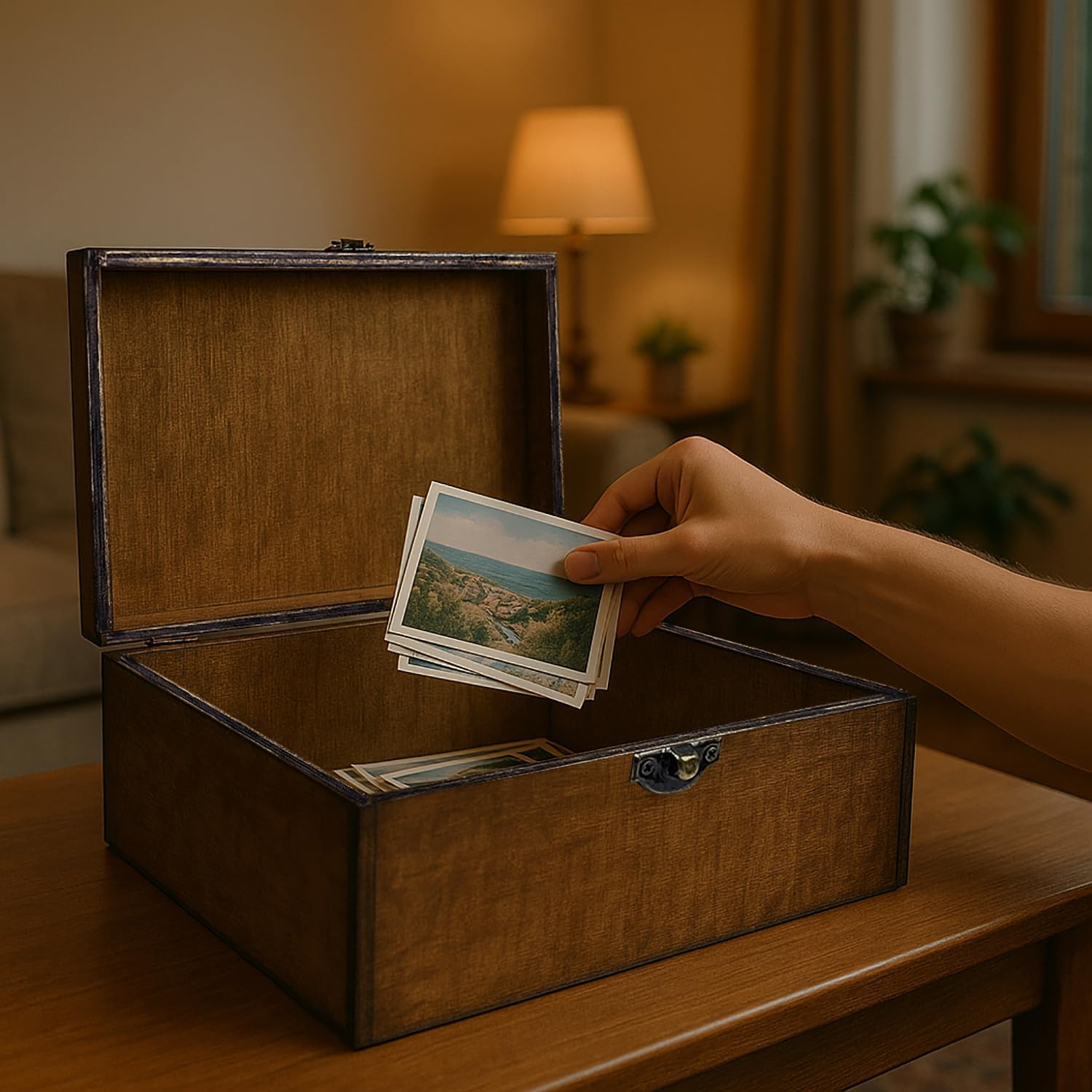 Large Wooden Memory Box for Keepsakes, Wooden Keepsake Box for Memories, Weddings, Engraved Memory Keepsake Box, Decorative Storage Box