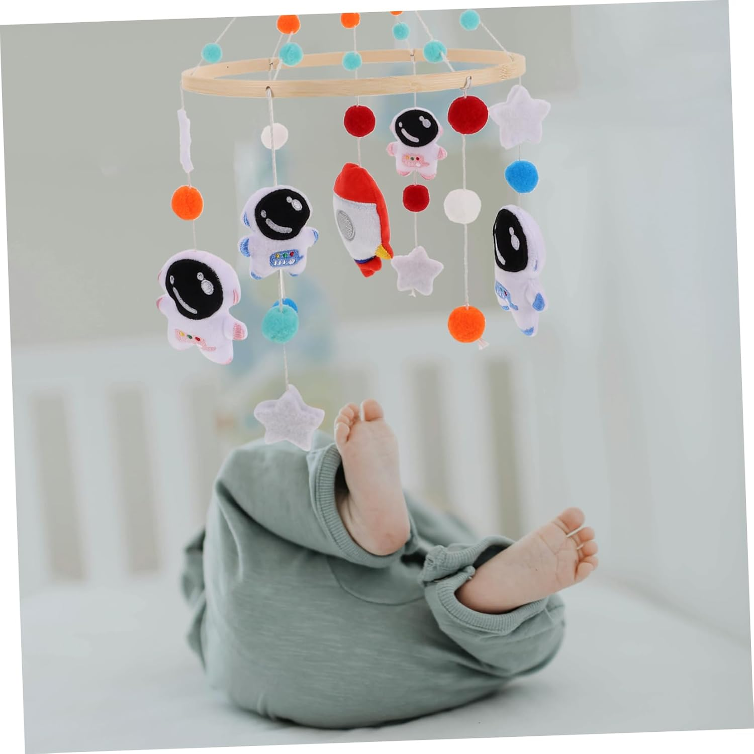 Space Nursery Mobile Astronaut Rocket Crib Hanging for Decoration for Cribs Strollers Bed Accessory for Shower image number 1