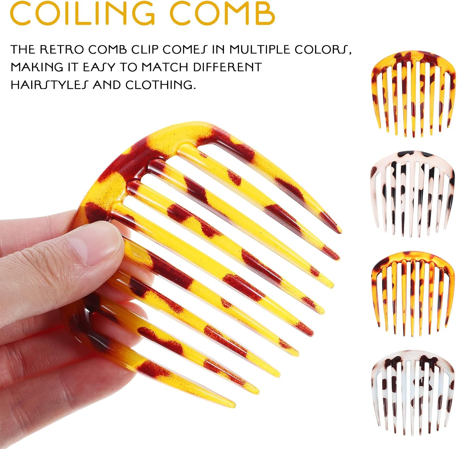 Healvian 8 Pcs French Hair Side Combs Lightweight Plastic Hair Tucked in Combs for Women Secure Styling Accessories for Weddings and Daily Use image number 5