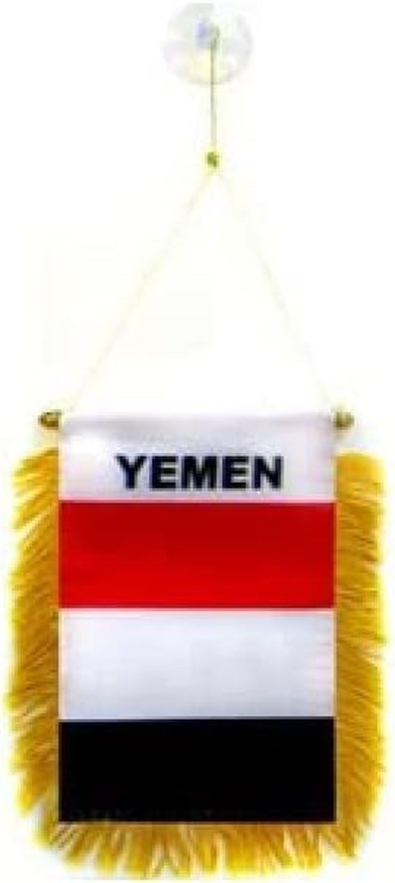 Yemen Mini Banner 6'' X 4'' - Yemeni Pennant 15 X 10 Cm - Mini Banners 4X6 Inch Suction Cup Hanger - AZ FLAG