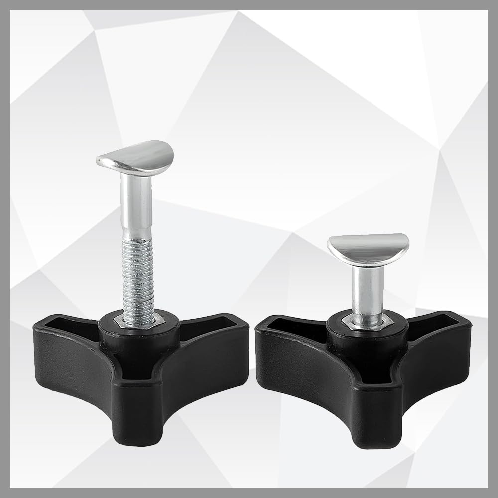 Lawn Mower Handle Knobs Nut Bolt, 4Pcs Triangular Handle Fastening Screw Set,Triangle Handle Knob Nut Screw Bolt Lawnmower Handle Wing Nut, Lawn Mower Screw Nut Triple Angle Handle Knob Nut Bolt Screw image number 5