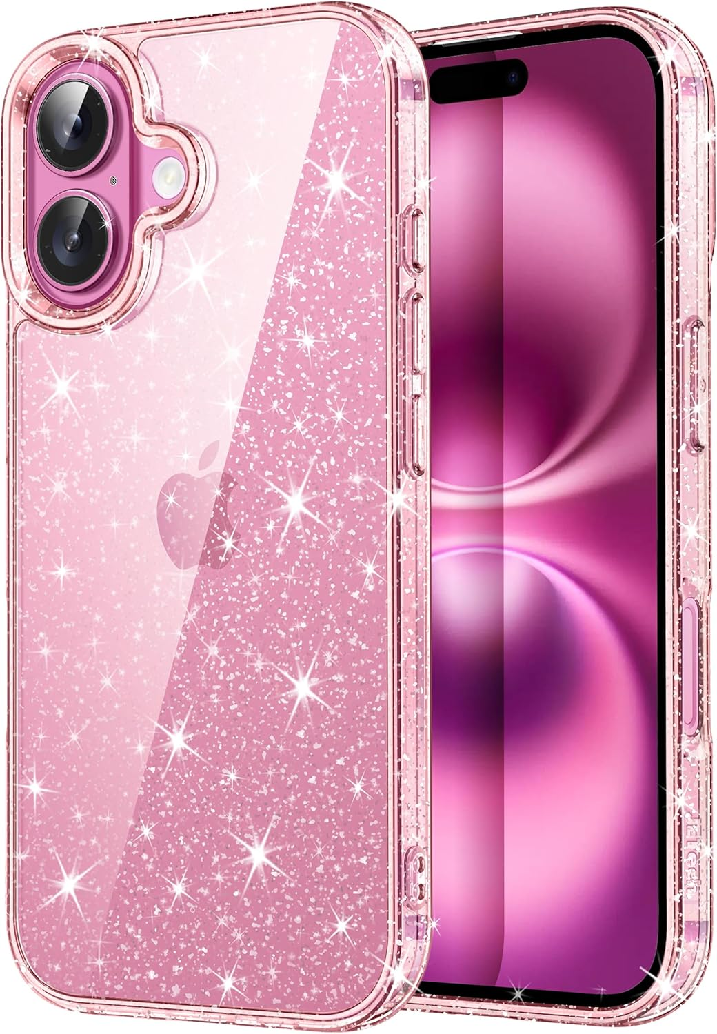 Jetech Glitter Case for Iphone 16 6.1-Inch, Bling Sparkle Shockproof Phone Bumper Cover, Cute Sparkly for Women and Girls (Clear)