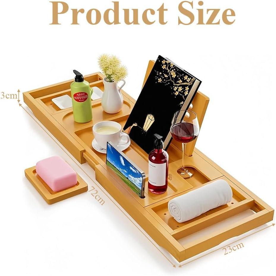 Bamboo Bathtub Tray,Premium Bathtub Tray,Expandable Bath Table,Luxury Bamboo Bath Table,For Spa or Reading Lite Style