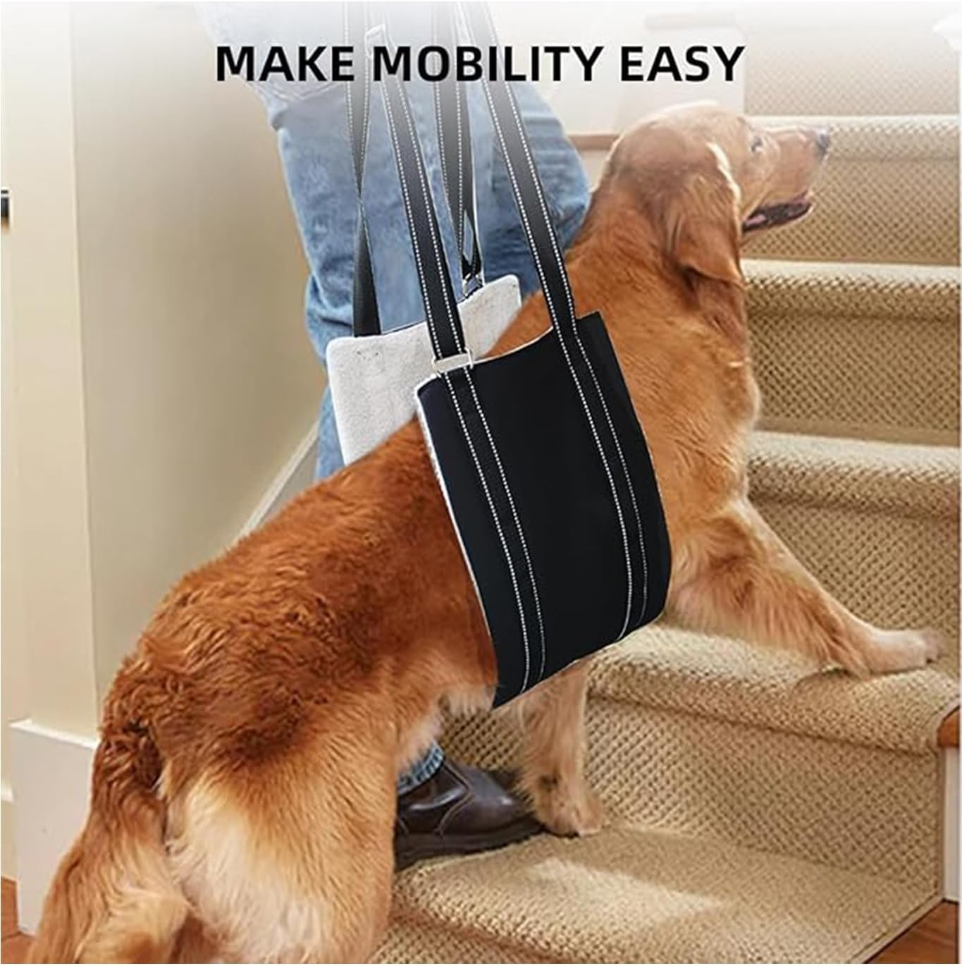 Dog Sling for Dogs Hind Leg Support, Pet Lift Harness for Rear - End Support to Help Lift Pet'S Rear, Assist the Pet Who Are Senior, Injured, Disabled or after Surgery (M) image number 1