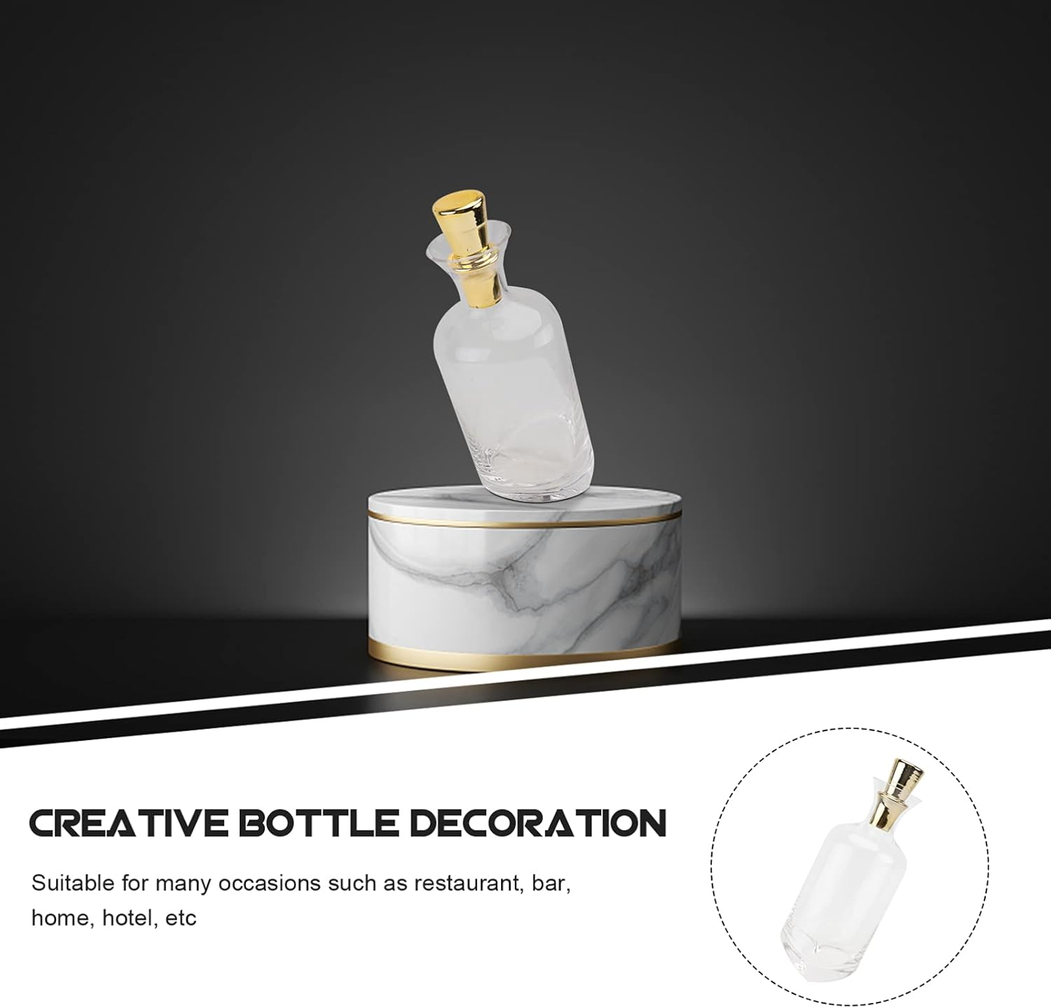 Healifty Crystal Wine Flask Lid Decorative Glass Decanter for Restaurant Bar Home