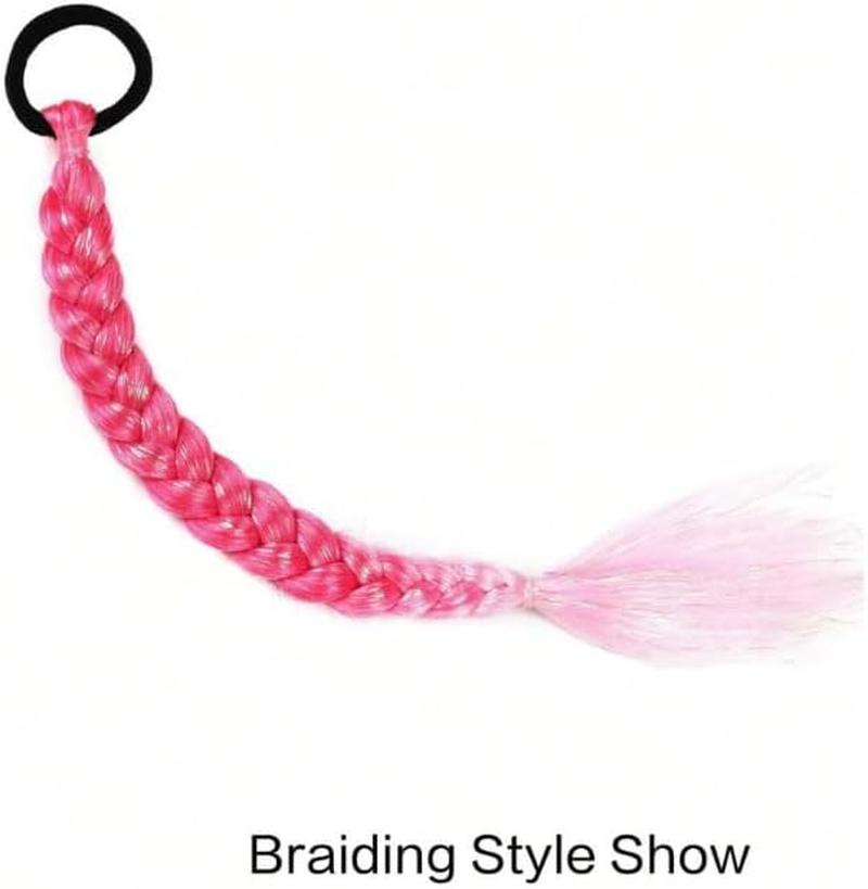 Ponytail Extensions, Glitter Festival Hair, Extensions 18 Inch, Pink Ombre, 2 Pack image number 4