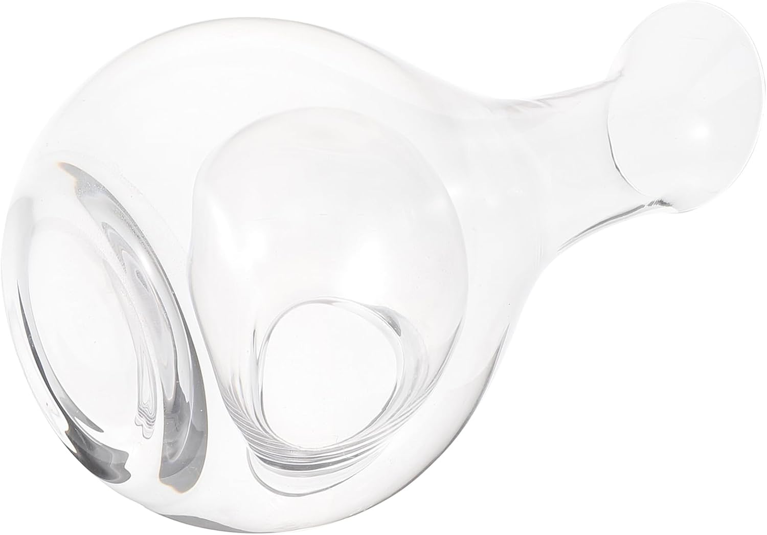 BEBEMOKO Glass Wine Dispenser Pitcher with 13Oz Capacity and Creative Ice Cube Indentations, for Bars and Holiday Wine Serving image number 5