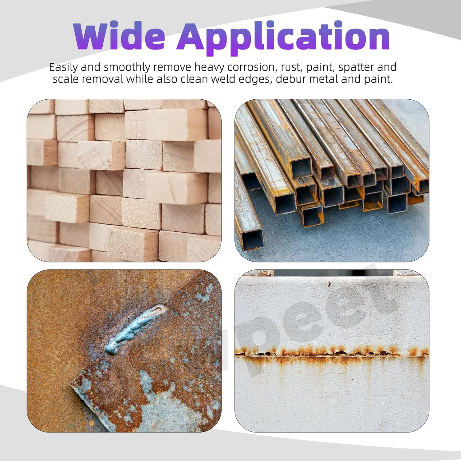 Swpeet 10Pcs Wire Brush Set, Including 5Pcs Wire Wheel Cup Brush, 3Pcs Stainless Steel/Brass/Nylon Bristles with Curved Handle Grip and 2Pcs Stainless & Carbon Steel Wire Brush for Deep Cleaning image number 3