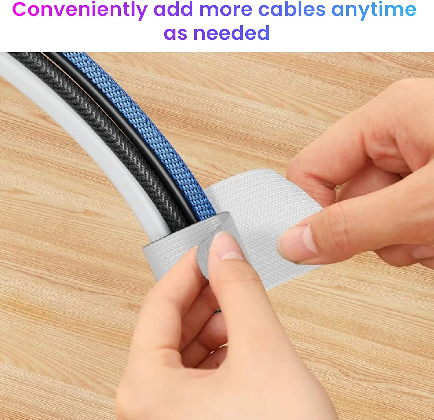 LX Intmfr. Hook and Loop Cable Ties, Self Adhesive Hook and Loop Cable Straps, Sticky-Back Cord Organizer, Cable Clip, Household & Office Essentials, 40Pcs per Pack image number 4