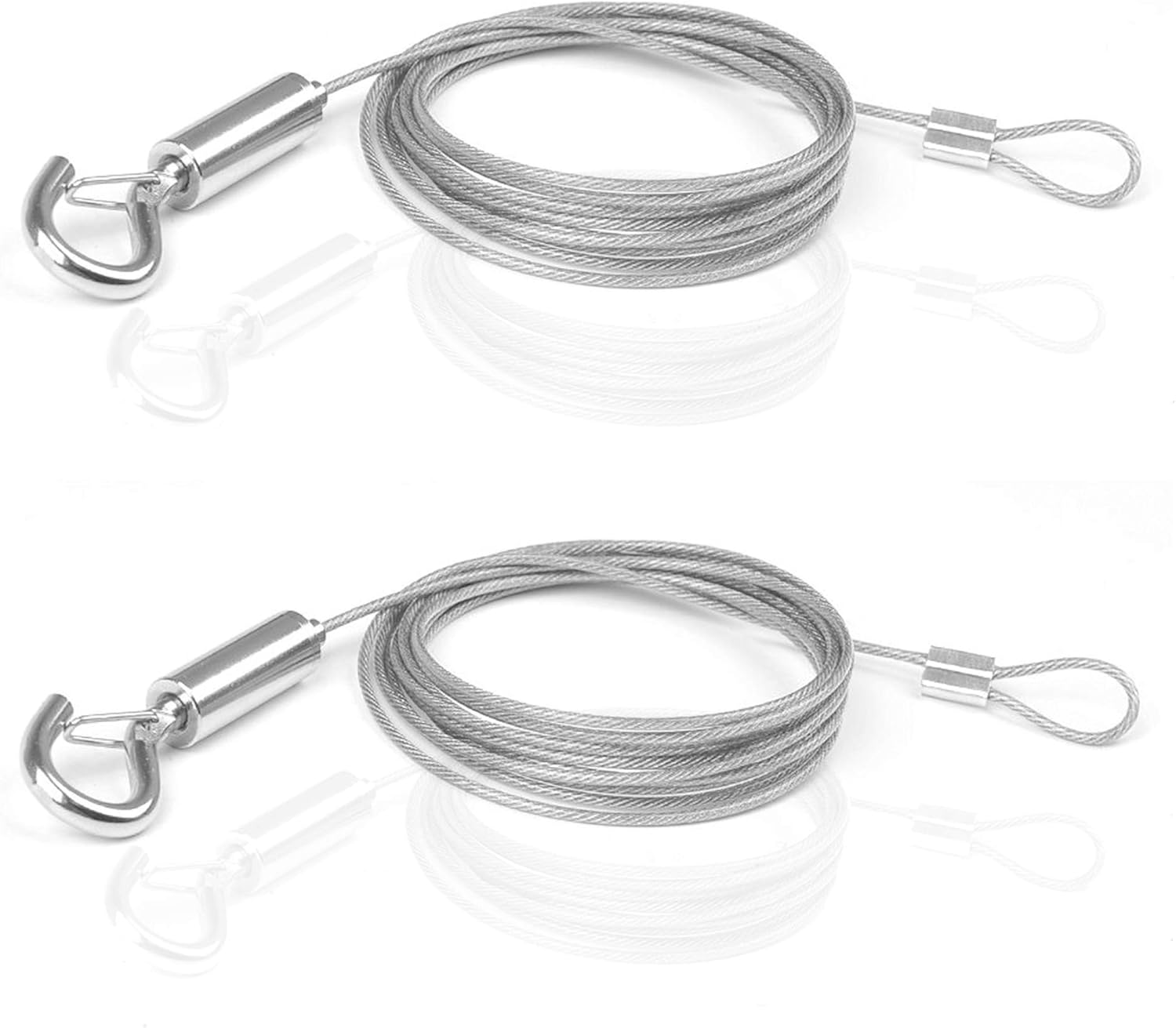 Picture Hanging Rope Wire 2 Packs Stainless Steel Wire with Loop and Hook 1.5 Mmx2 M Heavy Duty Frame Hanger Rope for Light Lamp Hardware, Supports up to 20 KG image number 5