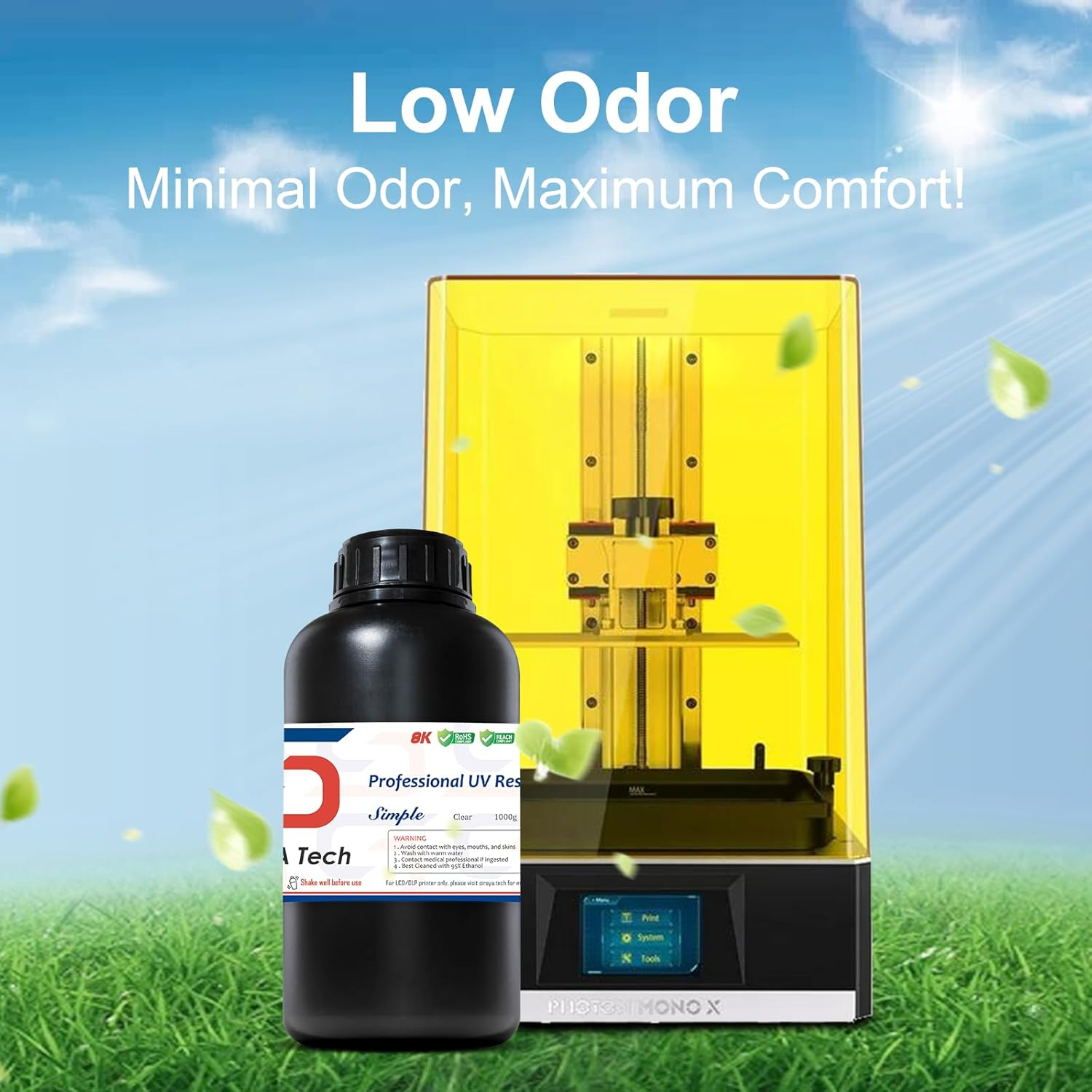 Siraya Tech Simple Water Washable 3D Printer Resin - Low Odor, Easy to Print, High Precision 405Nm LCD Uv-Curing Aqua Resin - Ideal for 8K Capable LCD, DLP 3D Printers - Tough and Clear (1Kg) image number 5