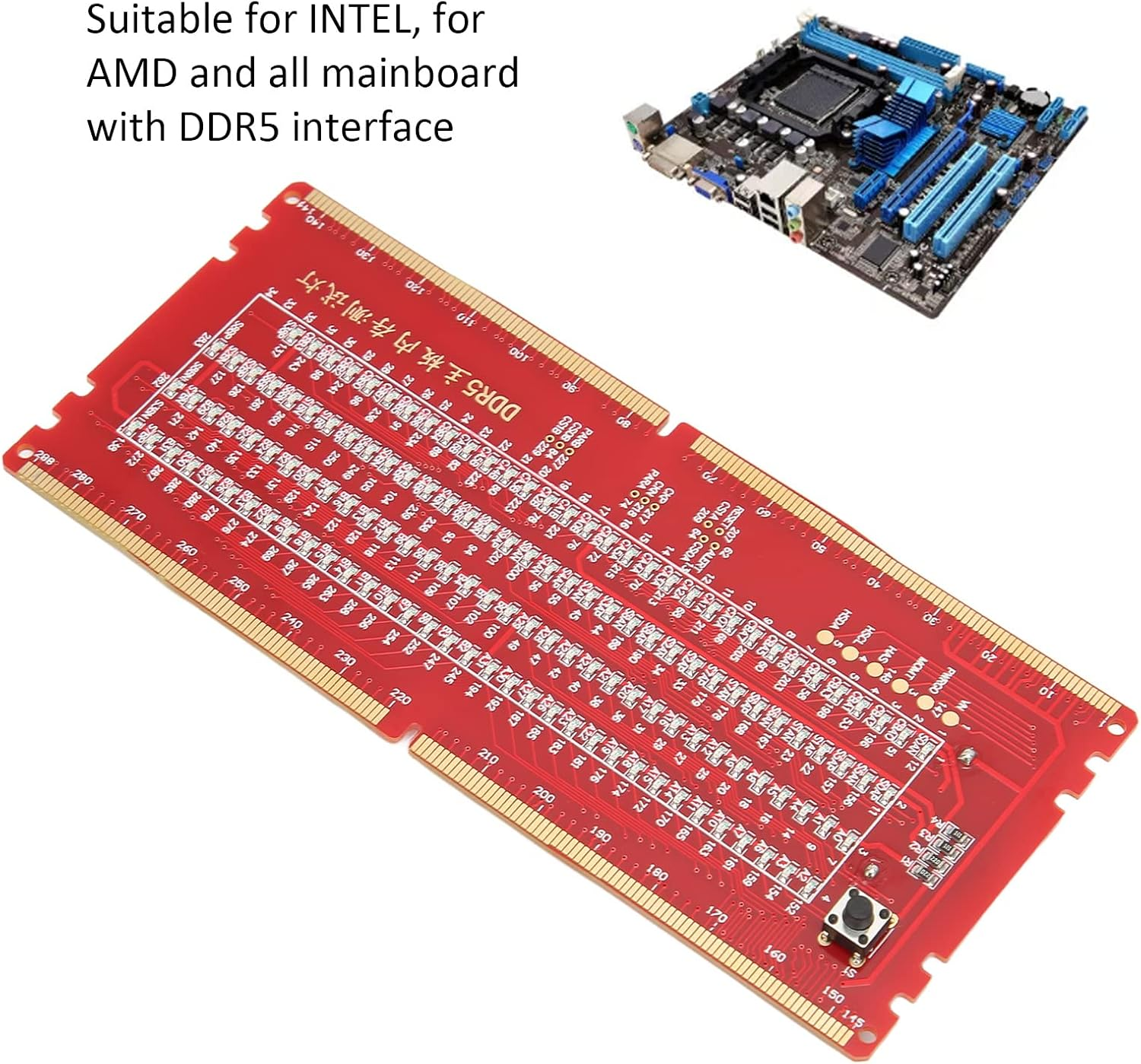 QANYEGN DDR5 Memory Tester, Memory with Light Tester, Desktop Motherboard Analyzer, Computer Memorys Tester for Repairing Motherboard Failures image number 5