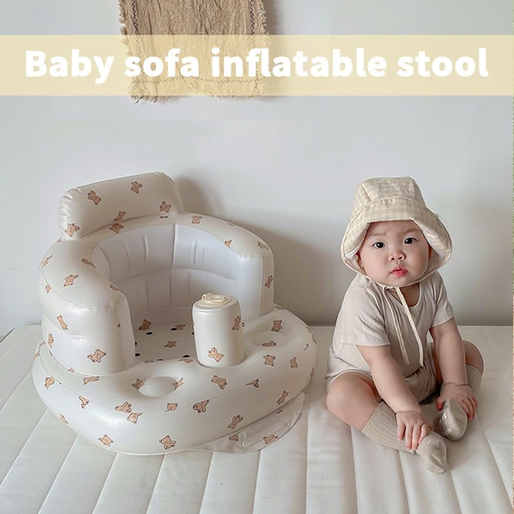 Inflatable Chair, Back Support Sofa, Feeding Shower Chair with Spine and Waist Protection for Easy Feeding, Seat for Bathroom, Outdoors and Travel image number 1