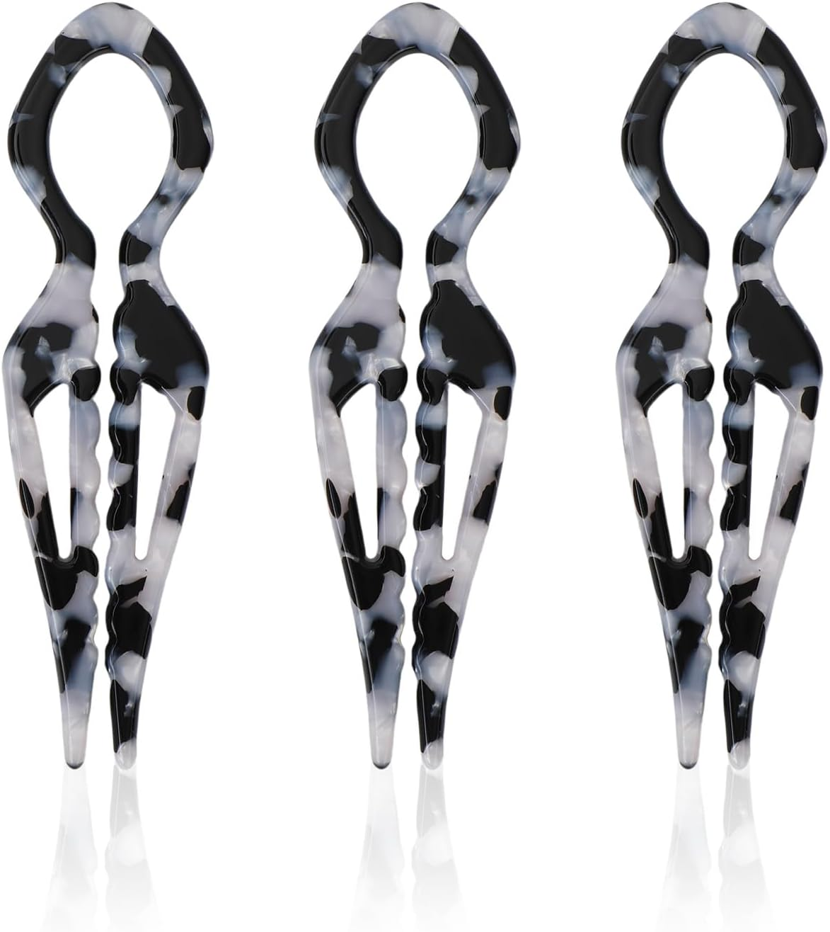 Fukaisu 3Pcs French Hair Pins for Women, French Hair Pins Magic U-Shaped Acetate Hairpin for Women Styling Accessories Christmas White Elephant Present (Leopard Beige) image number 2