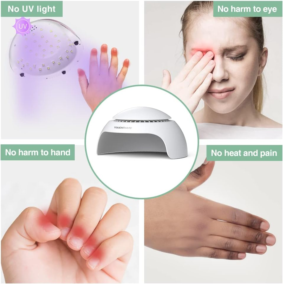 Touchbeauty Nail Dryer for Kids Teens Beginners: LED Fan & Light, Safe, Battery Powered, Non-Hands Tanned Version image number 4