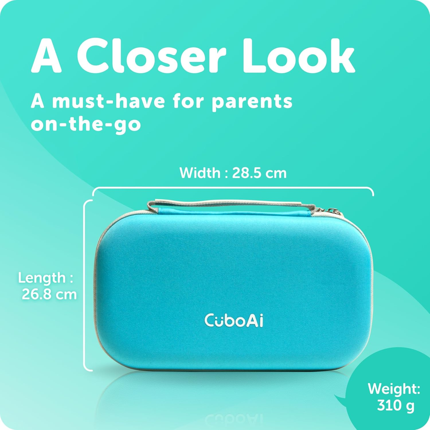 Cuboai Travel Case | Protective Hard Shell Carrying Case for Cuboai Smart Baby Monitor, Mobile Stand and Accessories | Tranquil Blue image number 5