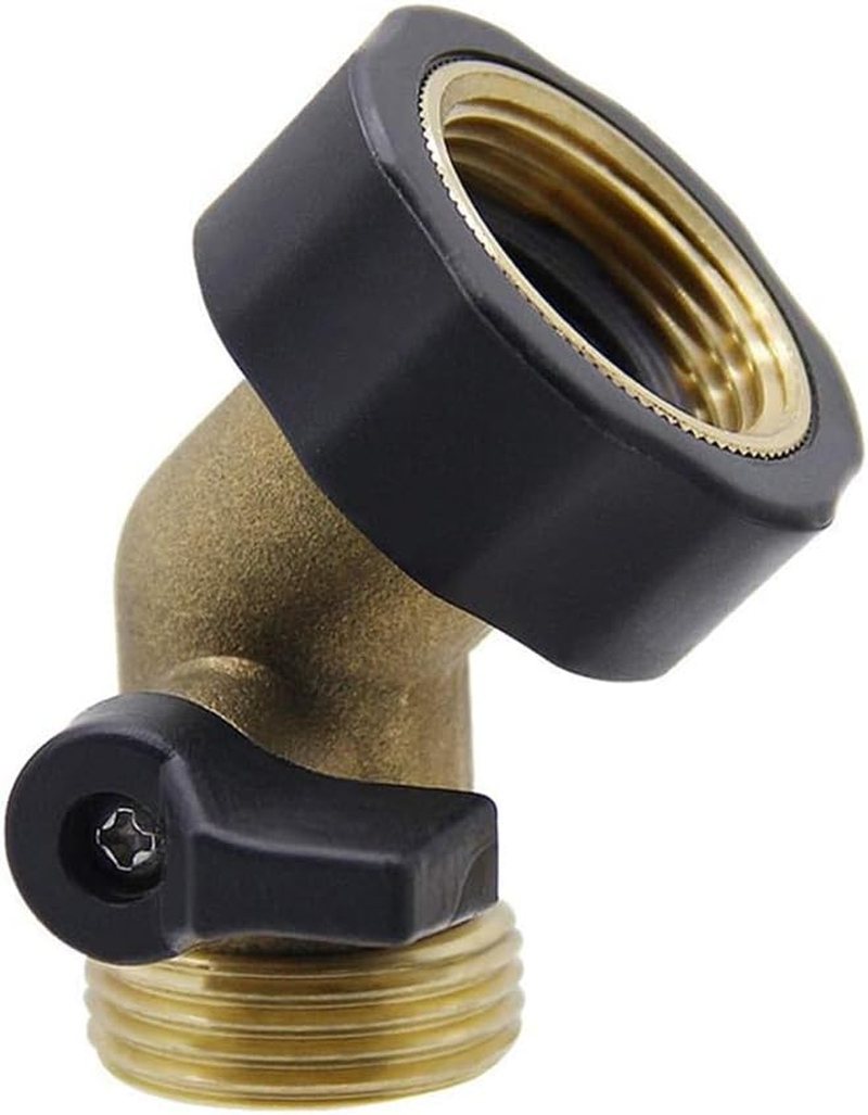3/4'' Brass Garden Hose Connector, 45Degree Brass Manifold Tap Elbow Adapter, Irrigation Hose outside Tap Adaptor, Heavy Duty Hose Adapter, Threaded Elbow BSP Connector for Garden Hose