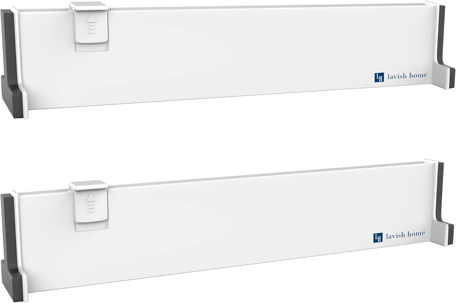 Lavish Home Expandable Drawer Divider and Organizer &ndash; Set of 2 Adjustable Household Separators for Kitchen, Dresser, Bedroom, Bathroom and More
