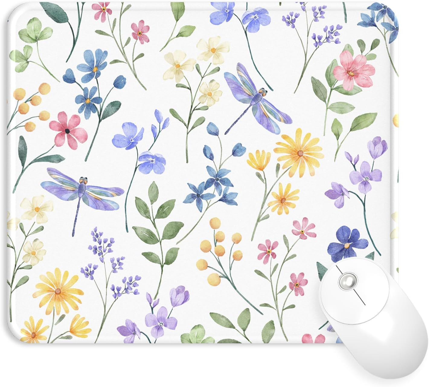 Giecy Gaming Mouse Pad with Stitched Edge, Computer Mouse Mat with Non-Slip Rubber Base Washable Lycra Cloth Mousepad Small Mouse Pad for Home Office Laptop, PC (Pink Blue Marble)