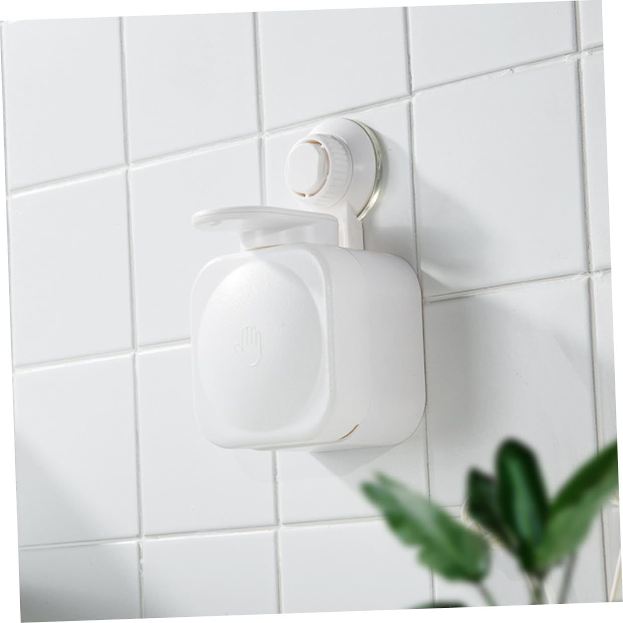 IWOWHERO Wall-Mounted Plastic Soap Dispenser White Refillable Lotion Container Empty Shampoo Bottle Bathroom Shower Toiletries Holder image number 3