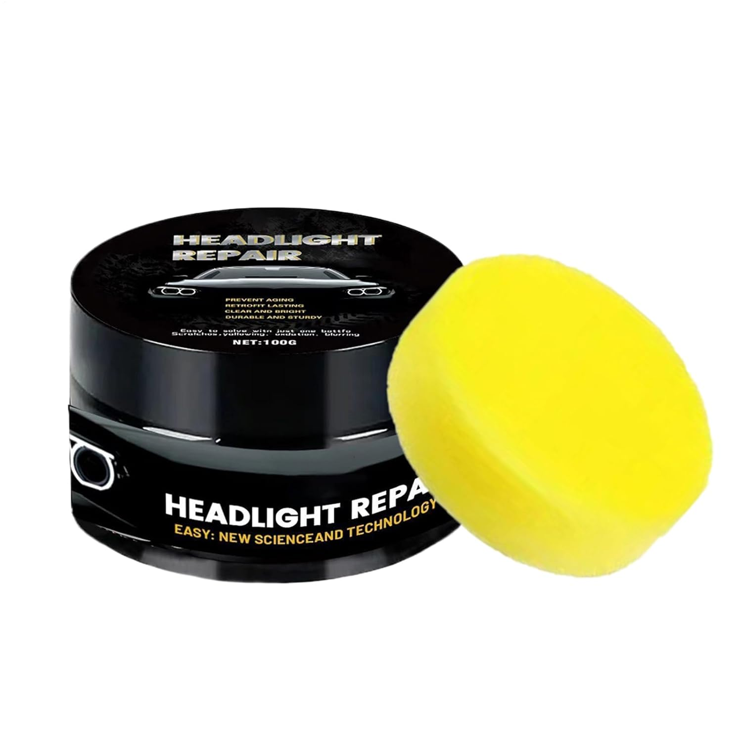Headlight Restorer - Car Restoration Cream,Automotive Scratch Paste 100G UV Protection Headlamp Refurbishment for Remove Oxidation Dirt Haze Detailing Exterior Care image number 5