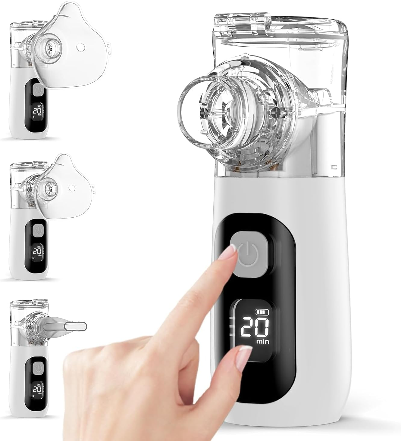 Nalcisor Nebulizer, Portable Nebulizer for Adults and Kids,With Intuitive LED Interface and Timing Function,Rechargeable Ultrasonic Nebulizer for Travel Home Use image number 3