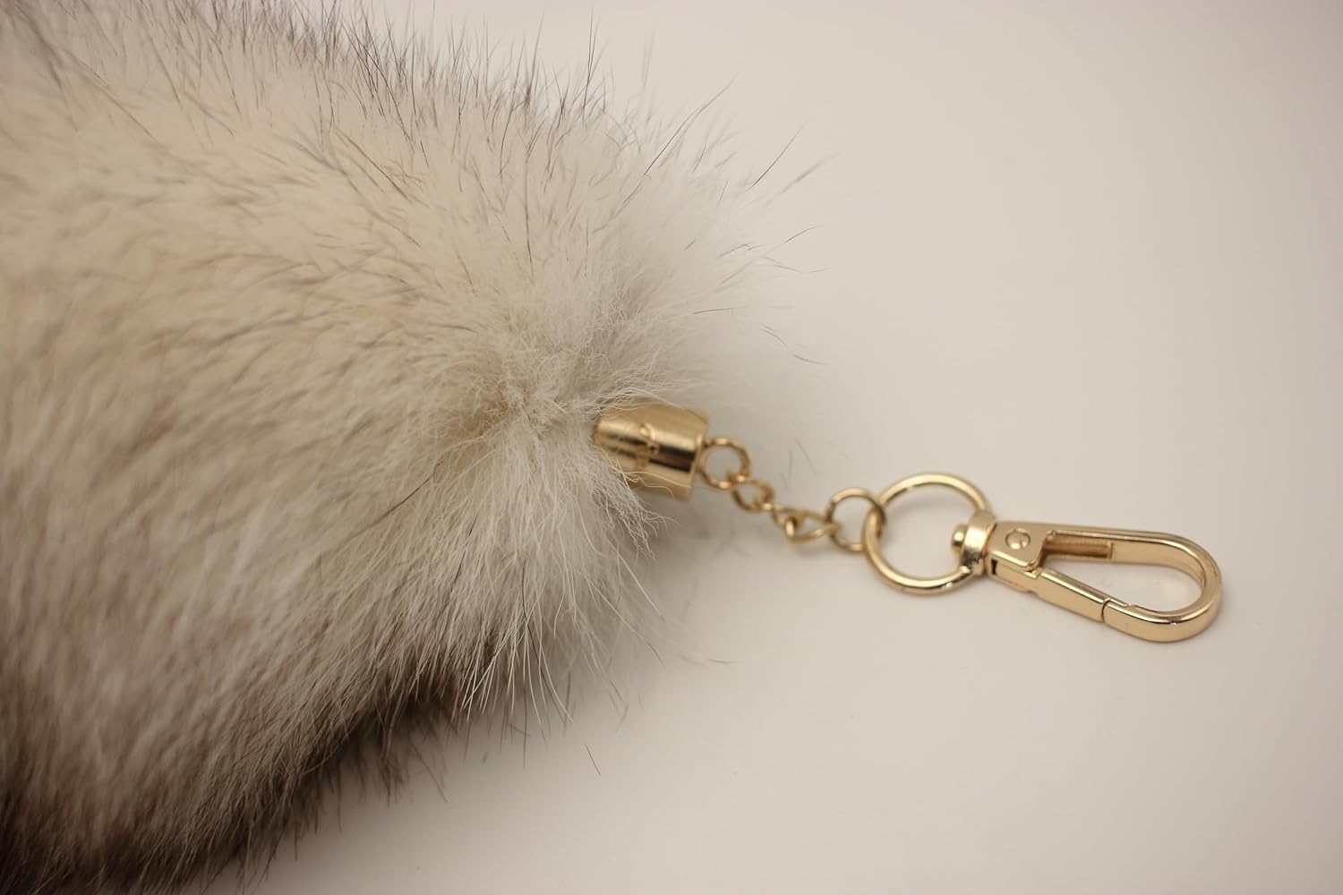 Huge Fluffy White Gray Fox Tail Fur Cosplay Toy Hook Handbag Accessery image number 5