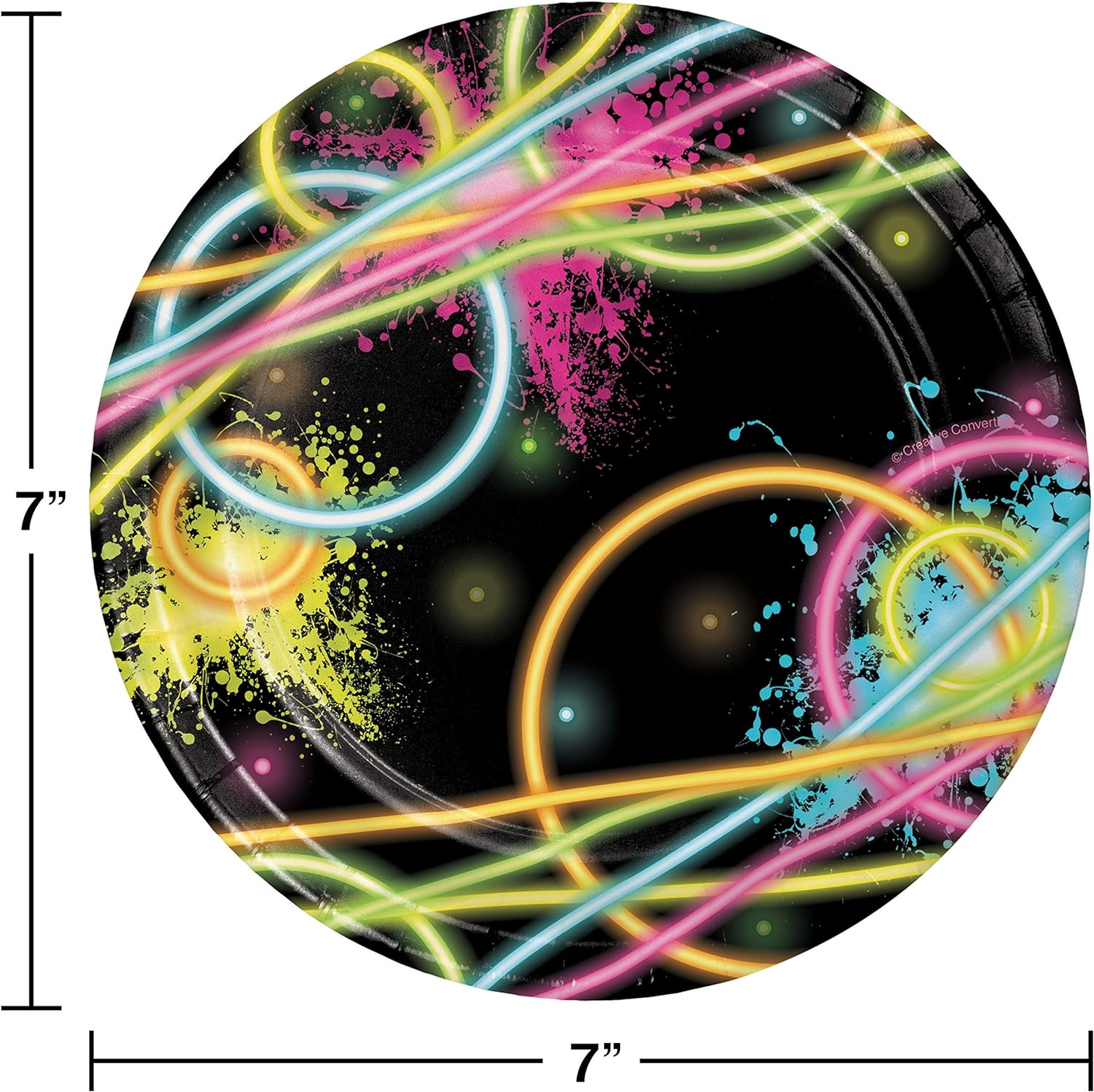 Creative Converting Glow Party Paper Lunch Plates 8-Pieces, 18 Cm Size image number 1