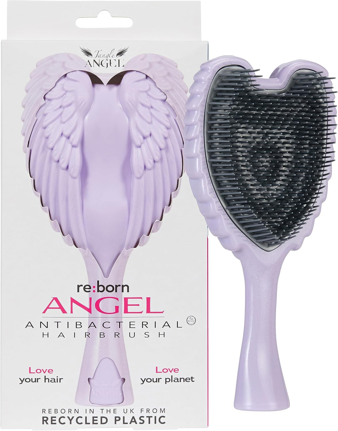Tangle Angel Reborn Angel Detangling Hair Brush - Eco Friendly Hair Brush. Great for All Hair Types - Thick, Curly, Straight, Wavy, Wet and Dry Hair, Hair Extensions. Perfect for Women, Girls, Kids