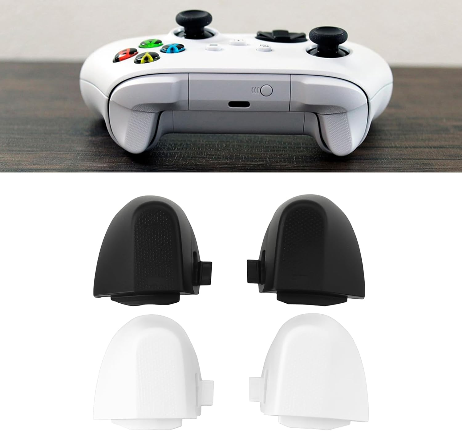 VGOL 4 Pairs LT RT Trigger Buttons Compatible with Xbox Series X | S Controllers (Black and White) image number 6