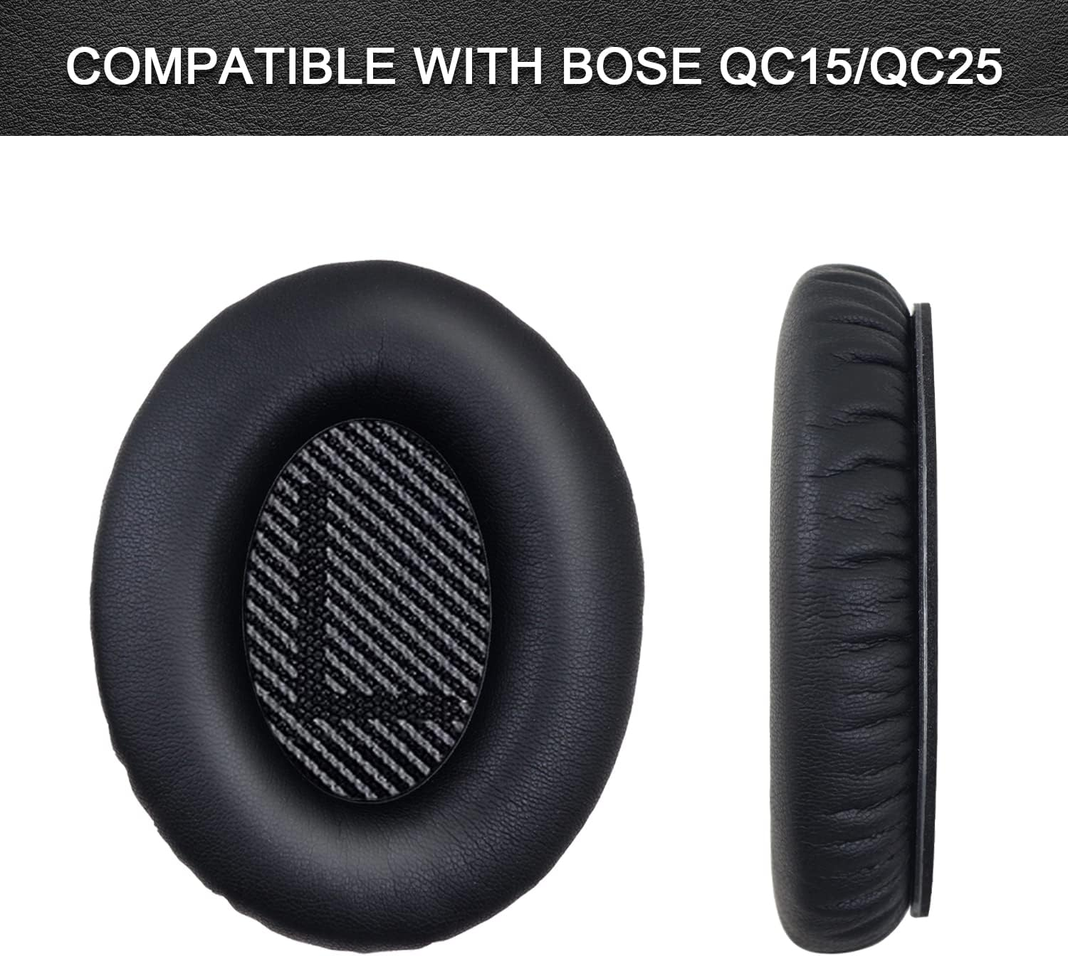 Replacement Ear Pads for Bose Quietcomfort 15/Quietcomfort 25(QC15/ 25), Headphone Ear Covers with Memory Foam, Soft Leather, Adaptive Bose Noise Cancelling Headphones Replacement Earpads Cushions - Khahi image number 2