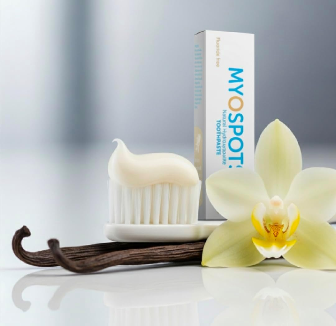 MYOSPOTS Hydroxyapatite Toothpaste - Whitening & Sensitive Care, Reinvented Oral Health with HYDROXYAPATITE, Vanilla Flavour, Fluoride & Sodium Lauryl Sulfate Free (1) image number 2