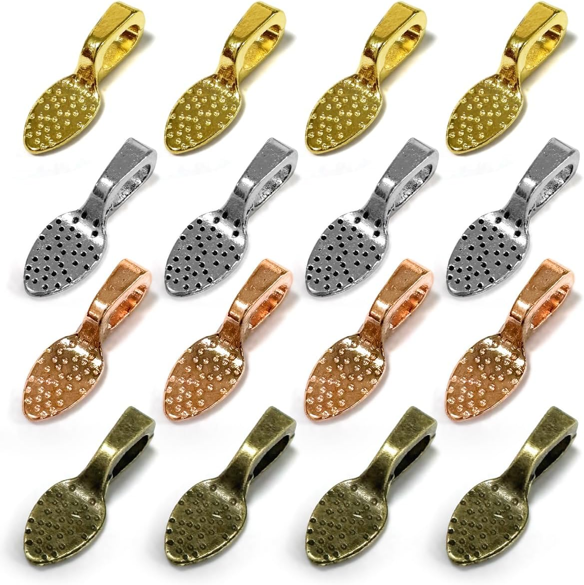 NILLOS Earring Bails Pendants, 200 PCS Small Spoon Bail Earring Charms for Necklace, Bracelet, Earring Jewelry Crafts Making (15X5Mm) image number 2