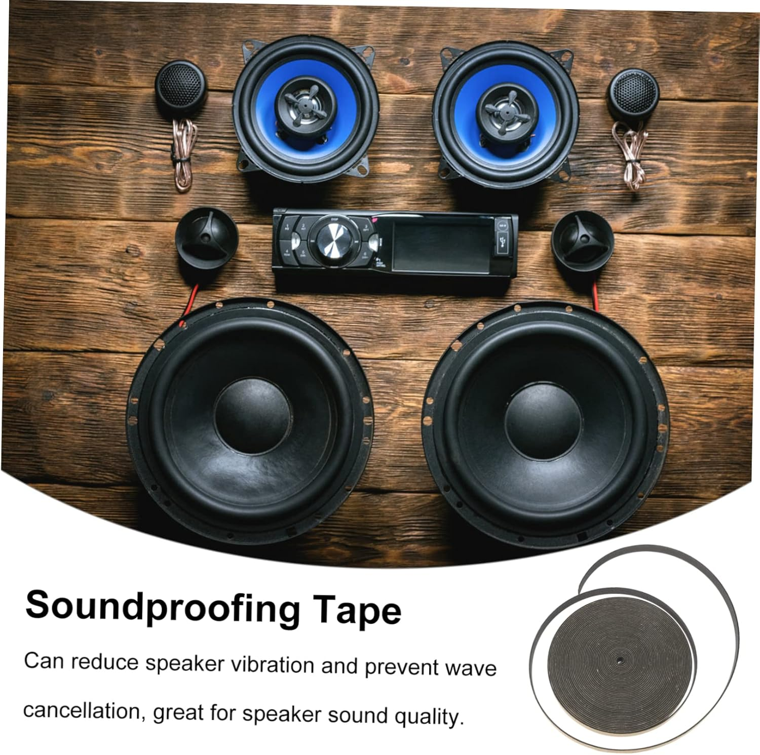 Milisten 1Roll Speaker Sealing Tape Foam Adhesive for Soundproofing Air Leak Prevention Vibration Reduction for Car Home Speakers image number 1