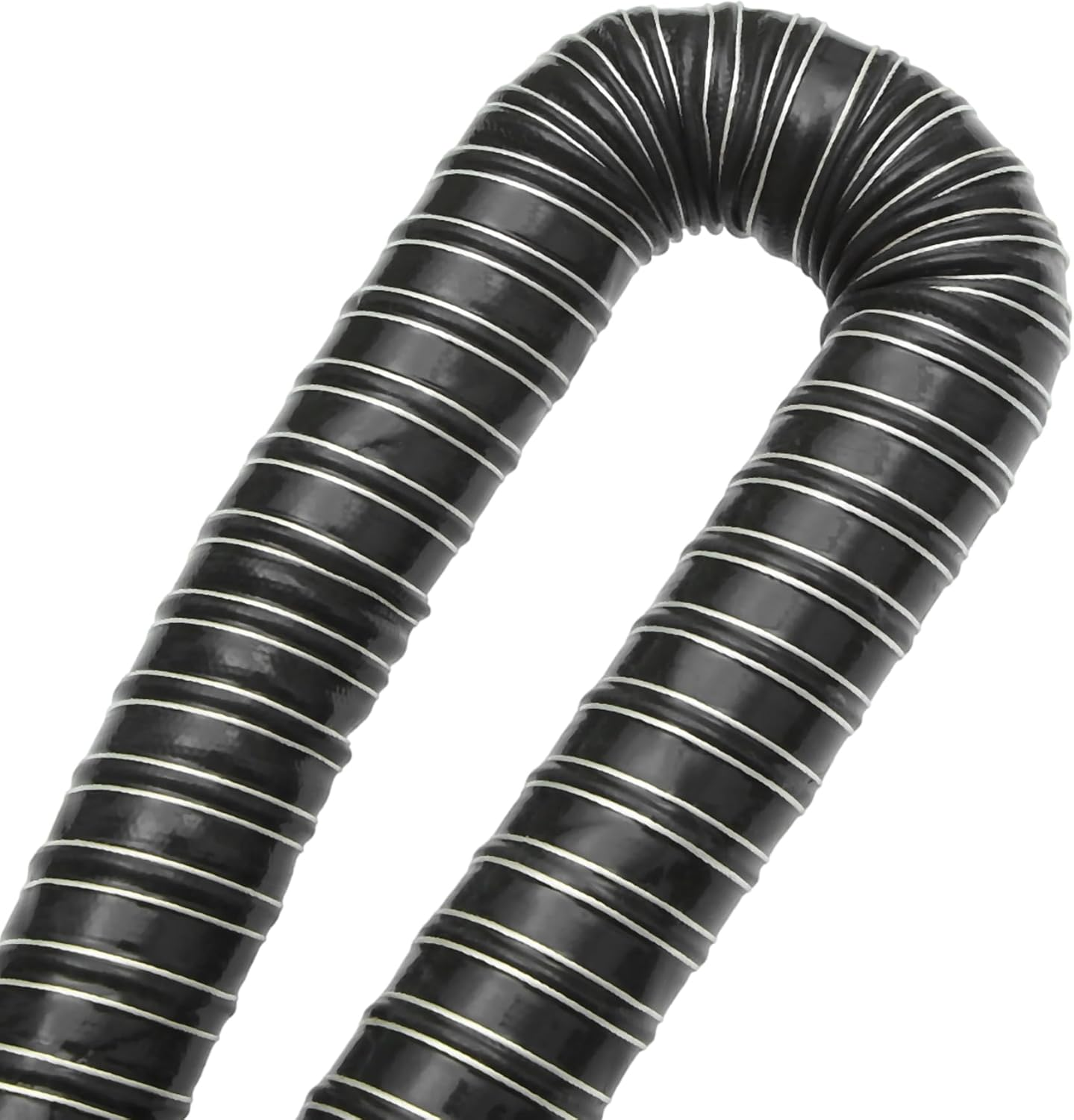 X AUTOHAUX 3.28FT 1.26'' Flexible Silicone Air Ducting Hose Dryer Vent Hose for Air Duct Fan Systems,Hot Cold Car Engine Intake Braking Black image number 1