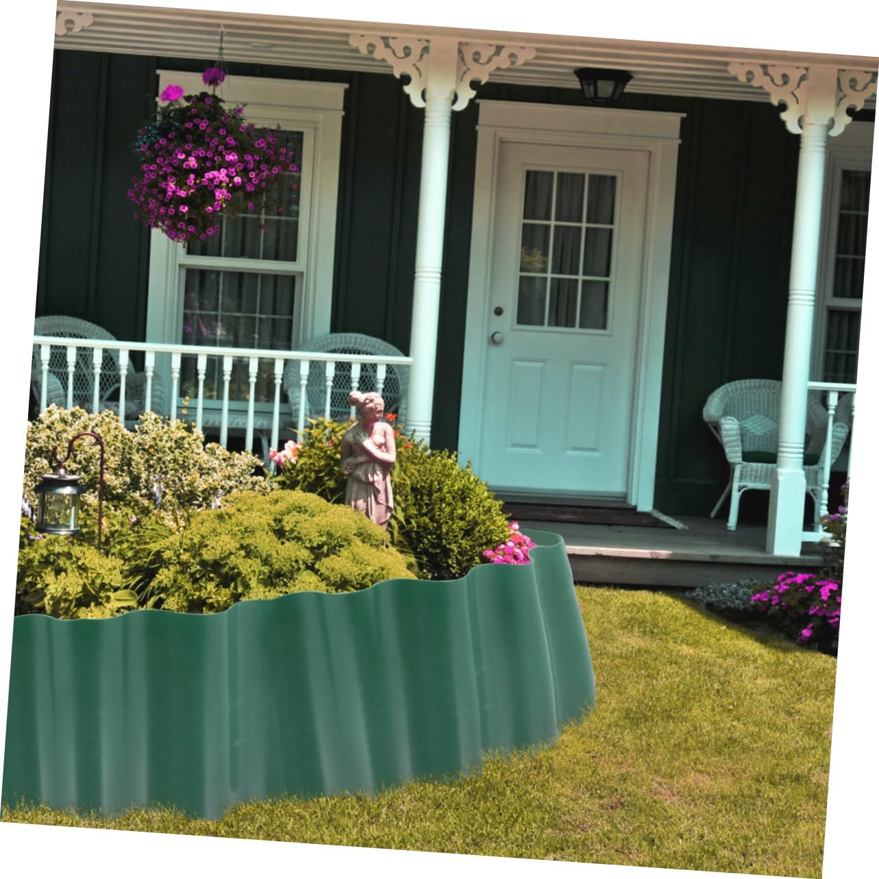 MERRYHAPY Green Plastic Flexible Fence Path Grass Wall Border Lawn Edging for Garden Edge and Lawn Guardrail for Flower Bed Edging And image number 1
