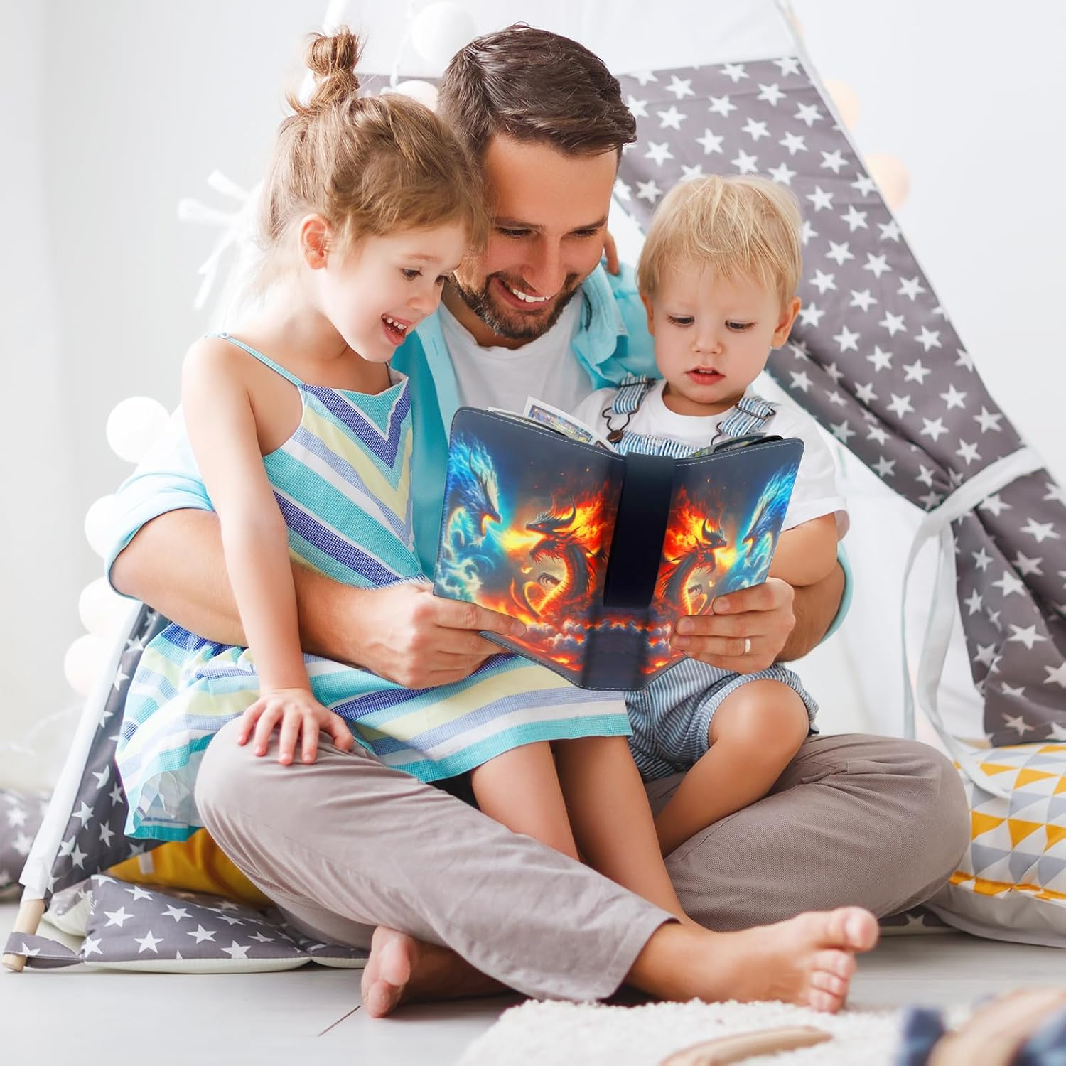 Card Binder - 9 Pocket Zipper Binder, Holds 900 Cards with 50 Card Sleeves, Perfect for Boys, Girls and Card Lovers, Collectible Trading Card Albums, Card Boxes and Card Sleeves. image number 3