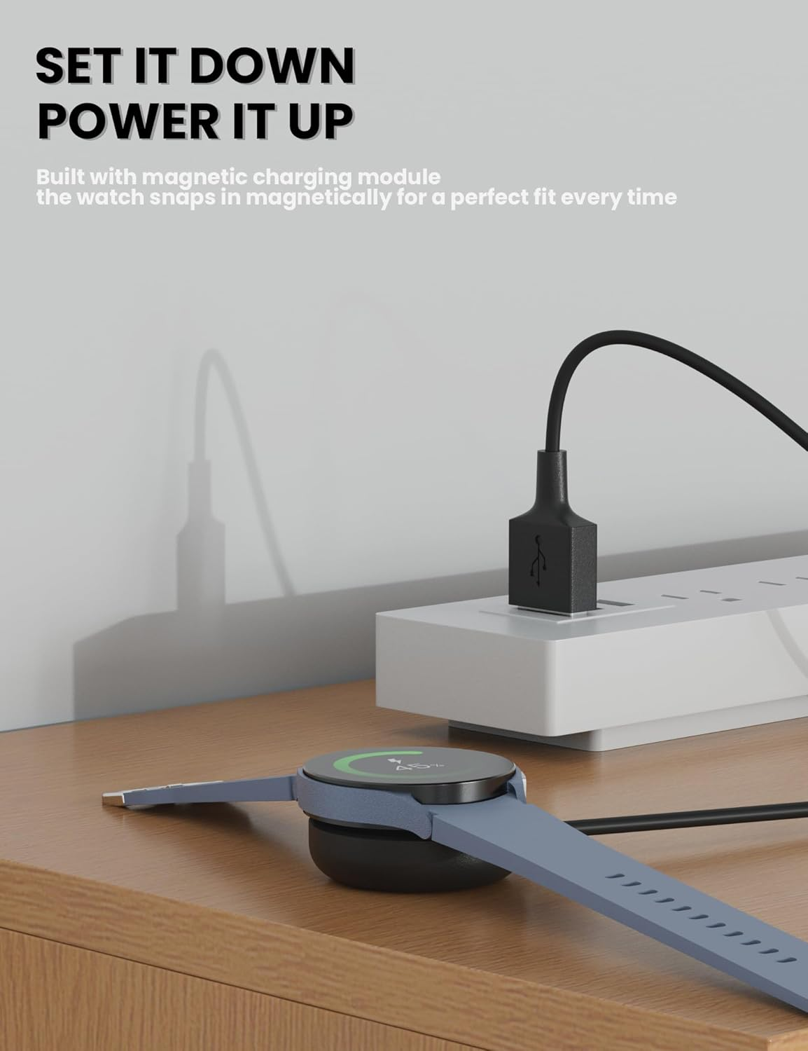 Bicmice Charging Station for Samsung Galaxy Watch 5 Pro,5 Charger 3.3Ft 100Cm Samsung Galaxy 4.4 Classic, 3, Watch Charging Cable Galaxy Active 2.1 Smart Watch USB Charging Station image number 2