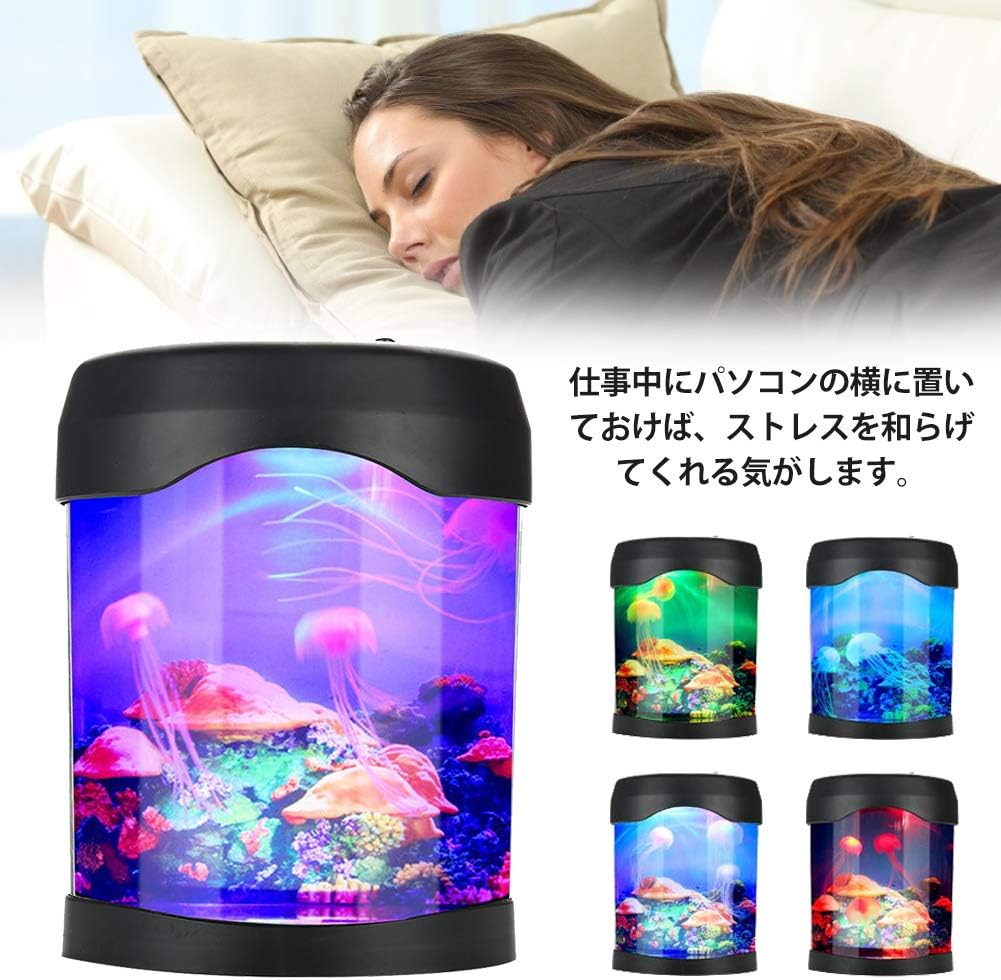 Gift Mini Fish Tank, Desk Aquarium, for Office Desk Bedroom Bar Home image number 2