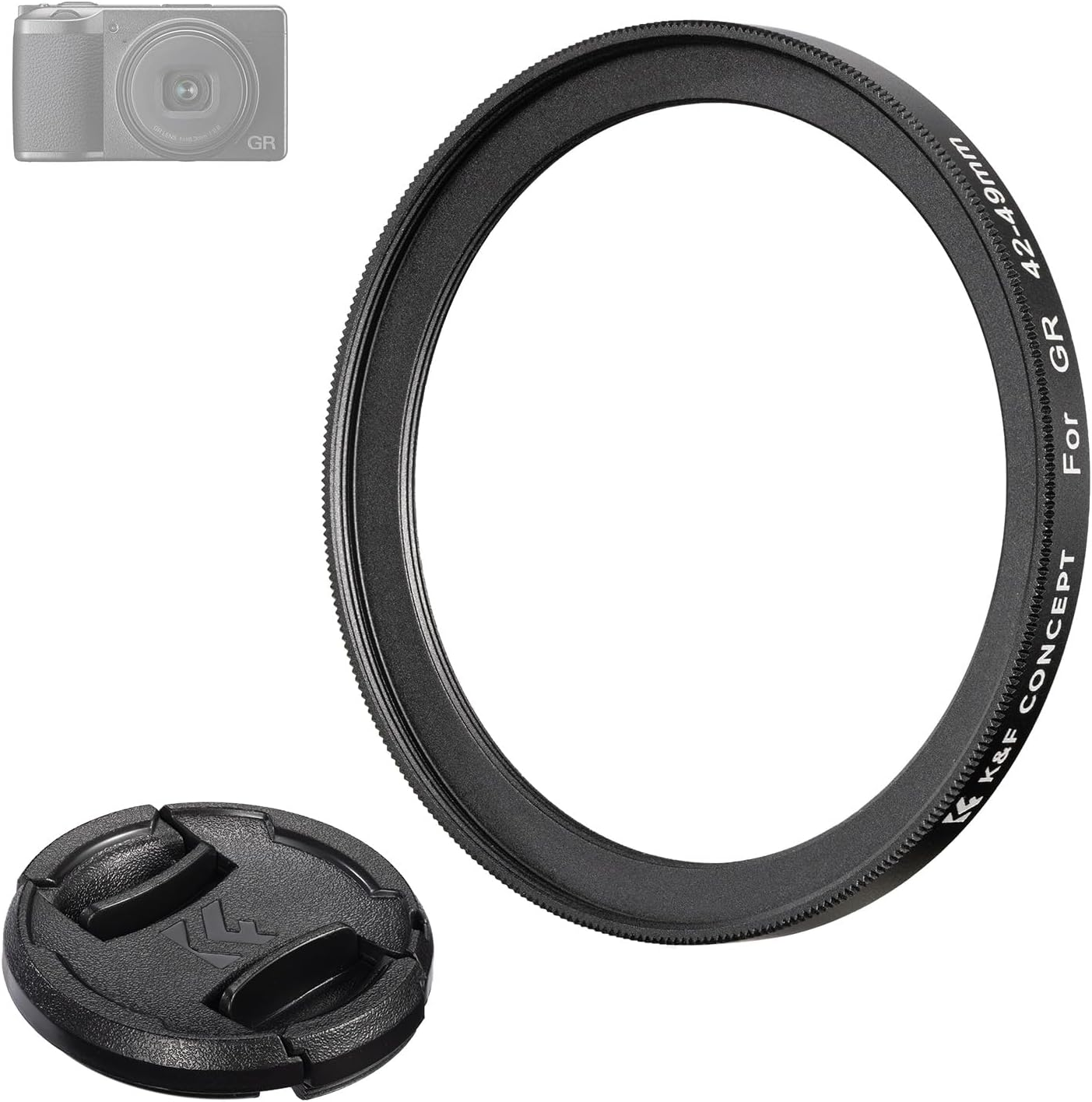 K&F CONCEPT 42-49Mm Filter Adapter Ring for Ricoh GR with 49Mm Lens Cap Aluminum Alloy Threaded Filter Lens Adapter Ring for Ricoh GR Iiix GR Iiix GR2 GR3 GR3X for RX100 image number 2