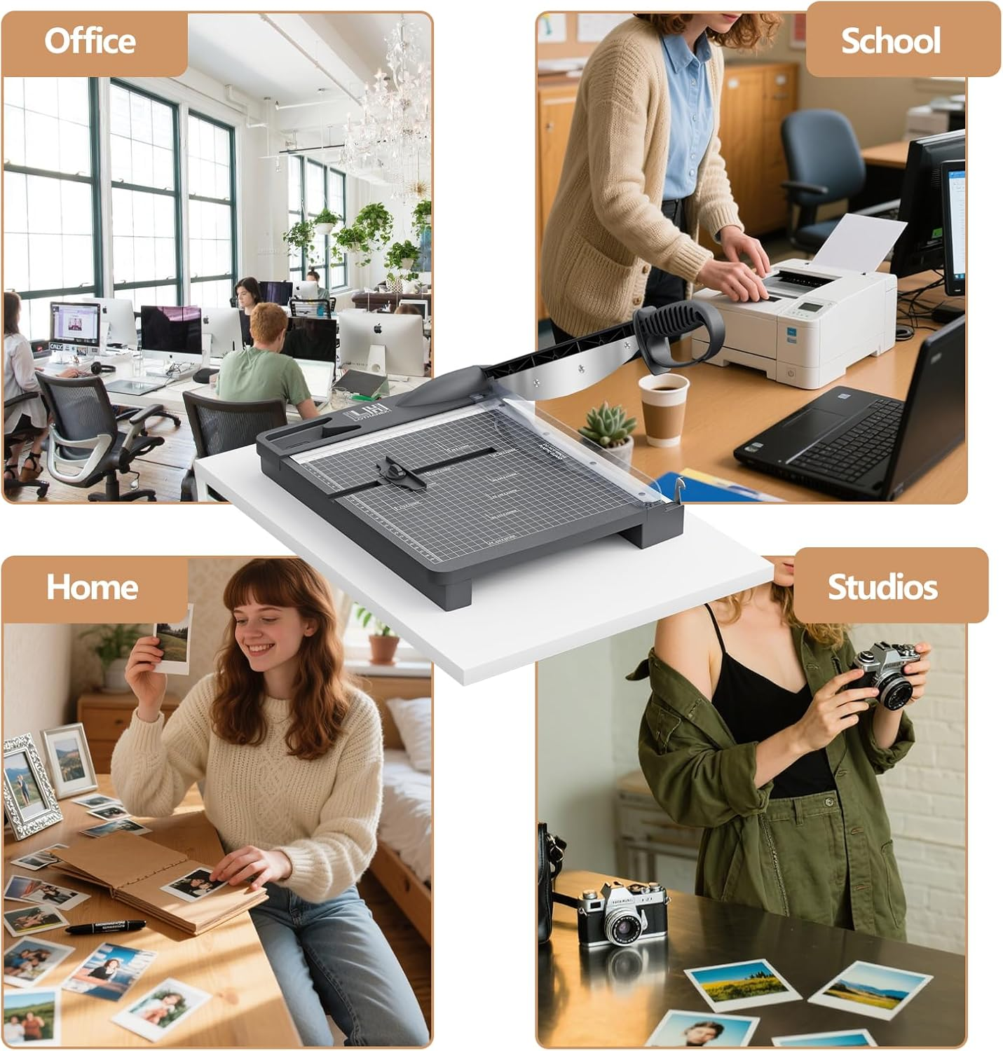 12 Inch Heavy Duty Paper Cutter, Guillotine Paper Cutter & Paper Trimmer, 30 Sheets Capacity Paper Cutting Board for Classroom, Crafting, Cardstock Gray image number 4