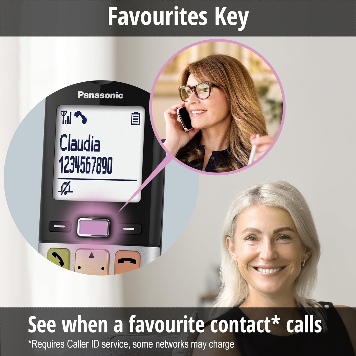 Panasonic Digital Cordless Phone with Answering Machine, Large Display, Hearing Aid Compatibility, Torchlight, Black & Silver (KX-TGU432AZB) image number 5