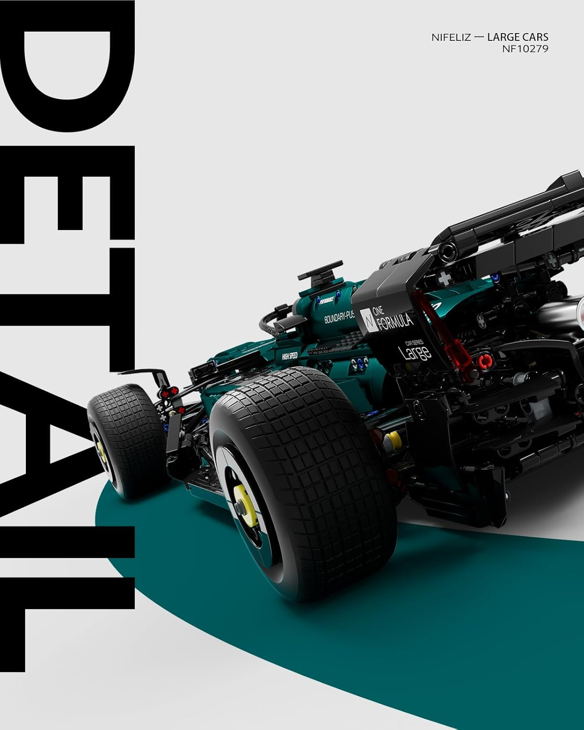 Nifeliz AM24 Formula 1 Racing Car Building Set, 1:8 Scale Collectible Set for Adults, Authentically Detailed Build and Display Model for Home or Office D&eacute;cor (2351PCS, NF10279) image number 4